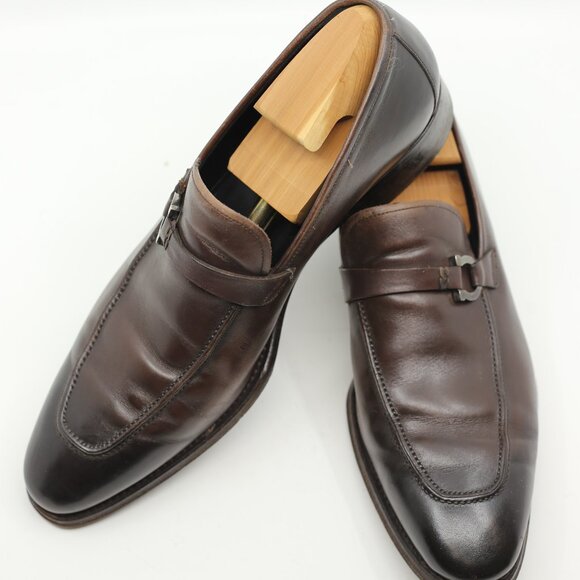 $1,390 Salvatore Ferragamo Tramezza Leather Shoes SZ 11D Brown - Picture 1 of 6